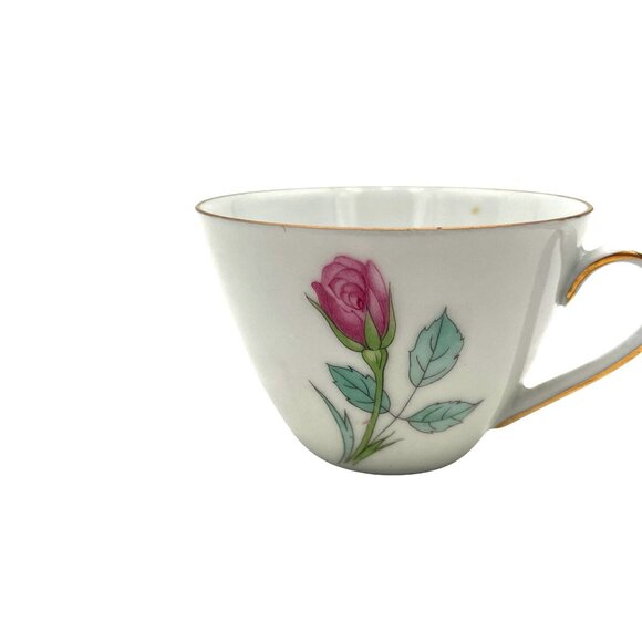 Seltmann Weiden Bavaria Porcelain Teacup Miniature Gold Trim & Floral Design - Picture 1 of 7